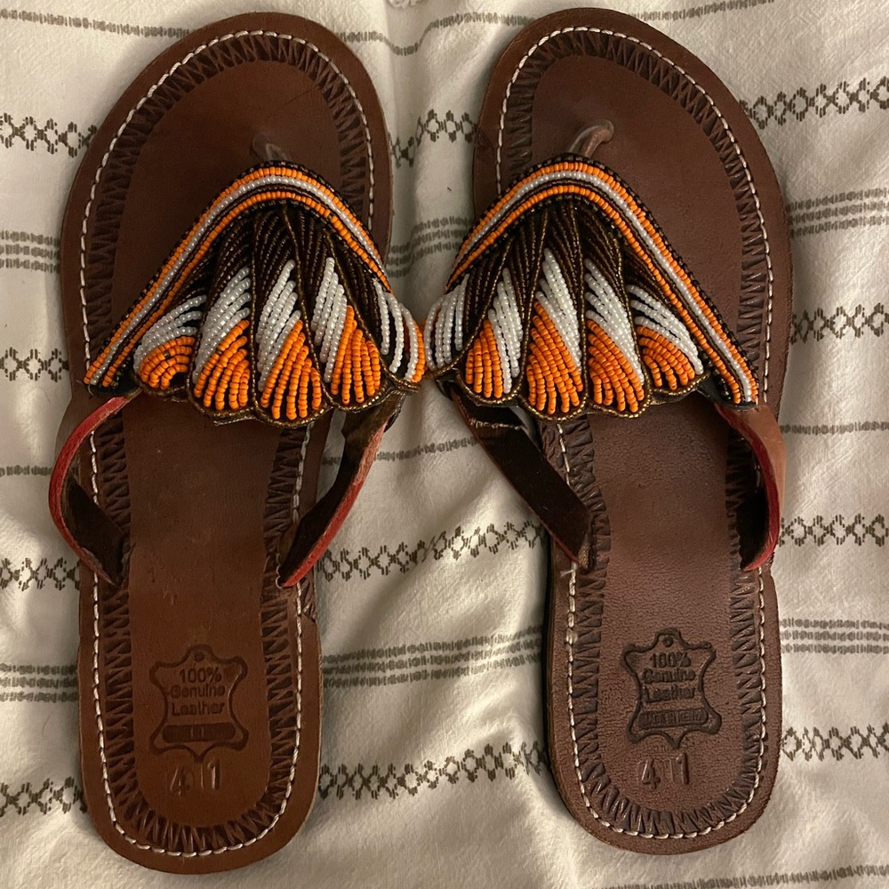 Unworn, 100% Sustainable Leather, Kenyan-made Sandal Flip Flop